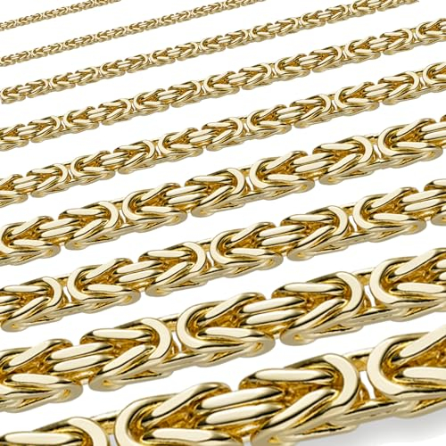 hoplo holzenplotz Königskette Halskette 333, 585 oder 750 Karat Gold Auswahl, Länge:70 cm, Königskette Auswahl:Breite 2.5 mm 750-18 Karat Gold