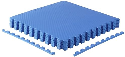 CAP Barbell Übungs-Puzzle-Matten, 61 x 61 x 1,27 cm, T-Muster, Blau, 1 Stück