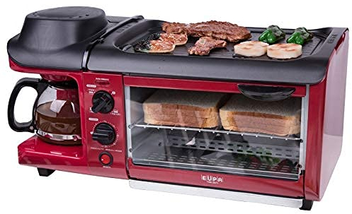 TEmkin máquina de Desayuno Multifuncional 3 en 1 Máquina de Desayuno 220V Multifunción 3 en 1 Máquina de Desayuno Tostadora Horno Sartén eléctrica Cafetera Teppanyaki Sandwichera Tostadora 3 en 1