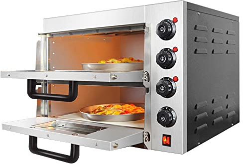 SmPinnaA Four Électrique Commercial À Double Cuisson, Grille-Pain Professionnel avec Minuterie, Machine À Pain, Robot Culinaire De Boulangerie De Cuisine
