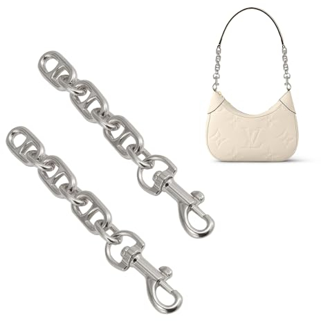 Homirty Taschenkette 12cm,2 Stück Taschen Verlängerungsketten,Geldbörse Kette,Tasche Schultergurt Kette,Ersatzzubehör für Handtaschen,Taschenriemen,Umhängetasche Geldbörse (Silber)
