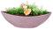 Ovale Pflanzschale für draußen - große Schiff Deko-Schale in alt-rosa marmoriert als Blumen-Topf Pflanztopf - 55 cm Jardiniere für Garten Balkon oder Friedhof als wetterfester Grab-Schmuck