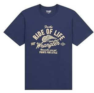 Wrangler Men's Short-Sleeved T-Shirt Regular Fit, Navy, M