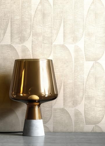 NEWROOM Papier peint Beige Feuilles de bananier Intissé - Moderne Taupe Feuilles Graphique Tropical
