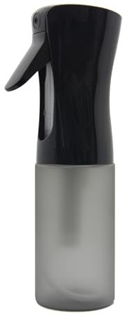 Spray Bottle for Hair - Continuous Empty Ultra Fine Plastic Water Mist Spraye with Ultra Fine Mist for Cleaning, Plants, Essential Oil Scents, Hairstyling, Barbers, Salons, Black, 7 oz