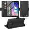 Giyer Handyhülle für Samsung Galaxy A6 Hülle mit Schutzfolie, Schutzhülle Galaxy A6 2018 PU Leder Wallet Flip Case Standfunktion Kartenfach Klapphülle für Samsung A6 Cover Tasche (Schwarz)