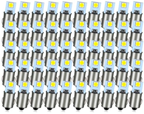Ruiandsion BA7S - Luz interior de coche (100 lúmenes, 6500 K, chip 3030 K, luz LED AC/DC12 V, no polaridad, paquete de 50 unidades