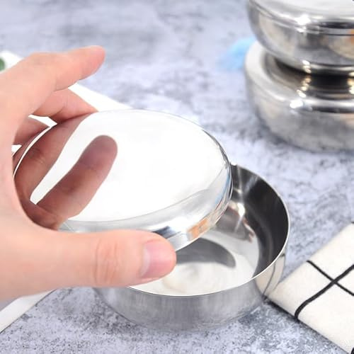 Jayruit Stainless Steel Mixing Bowl with Airtight Lid, Large Salad Dressing Seasoning Serving Bowl, Multipurpose Kitchen Prep Bowls for Baking Cooking, Dishwasher Safe