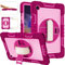 ERDARARIPRO Funda para tablet Samsung Galaxy Tab A8 (2021) de 10,5 pulgadas, bonita funda de dibujos animados a prueba de golpes con soporte giratorio 360° y correa de mano, color rosa y rosa