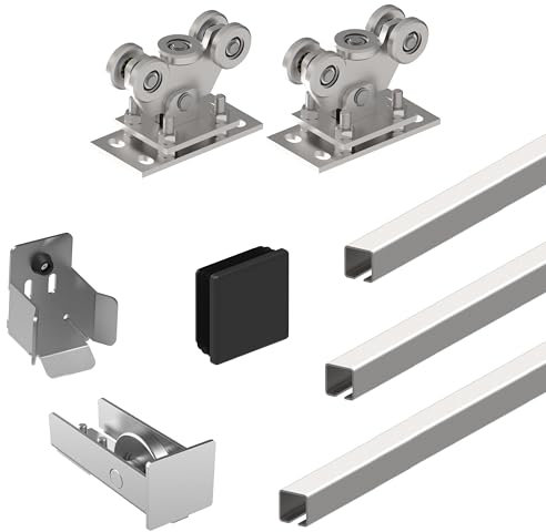 Sellon24® Stahl Tor-Bauteile Schiebetore Scheunentor Garagen 70x70 Hallentor Rolltor 300kg (SV-70x70Zn Clasic)