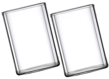 OFFSCH 2pezzi Tazza Di Latte in Vetro Tazza Da Caffè in Vetro Trasparente Tazze Per Bevande Fredde Tazze Decorative Per Casa Ufficio