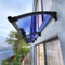 WWERTYY Gebogene Überdachungen, blaues Vordach für Haustür, Fenster, Garten, Terrasse, Veranda, Markise, große Regenschutzabdeckung im Waschbeckendesign, mit Rahmen aus Polycarbonat und Al