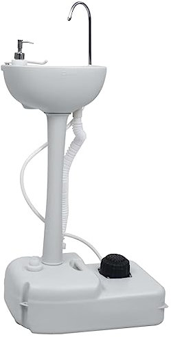 Vetnasa Lavabo portátil con Pedestal para Camping Gris 20 L Deportes, Actividades al Aire Libre, Camping y Senderismo 4,46 KG