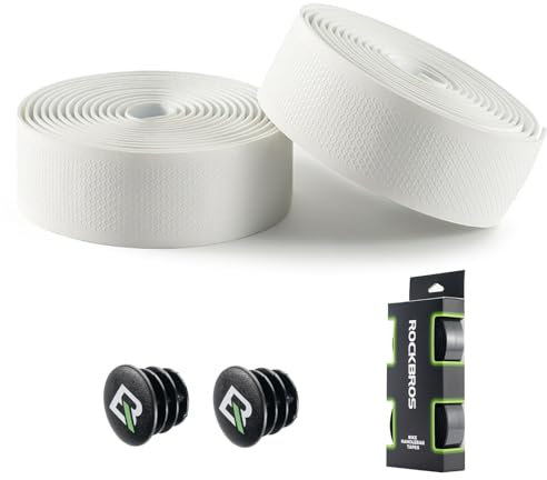 ROCKBROS Lenkerband Rennrad, 2 Rollen Rennrad Lenkerband, Super Lang 220cm und Dicke 3mm, Griffband Selbstklebend für MTB Gravel und Urban Cycling, Weiß