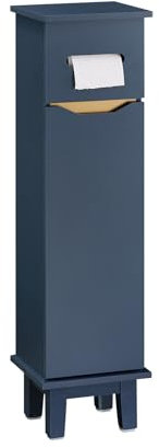 SoBuy Badezimmerschrank Feuchtigkeitsresistente Toilettenschrank schmal 20cm Nischenschrank mit verdeckter Tür Organizer für kleines Bad zur Aufbewahrung von Toilettenpapier BZR192-B