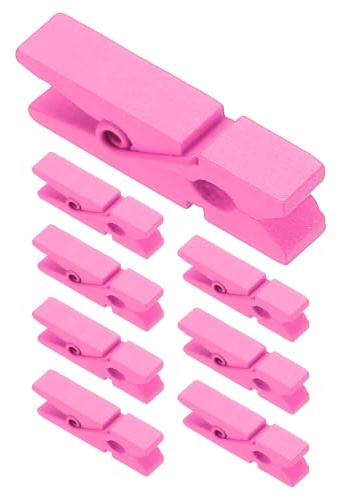 PATIKIL 3.5cm Wäscheklammern Holz, Klein Kluppen 100 Stück, Bunte Holzklammern mit starker Griff Foto Clips zum Aufhängen von Bildern Kleidung Fotos Dekorative Bastelarbeiten, Pink