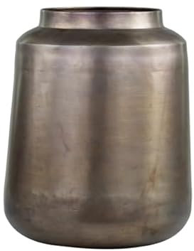 Eisenvase H: 36 cm, antikes Messing von Chic Antique