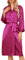 Sopesil Peignoir Satin Femme Robes Longues pour Femmes Robes de Mariée Vêtements de Nuit Doux pour le Mariage,Col en V,XXL,Rose Fuchsia