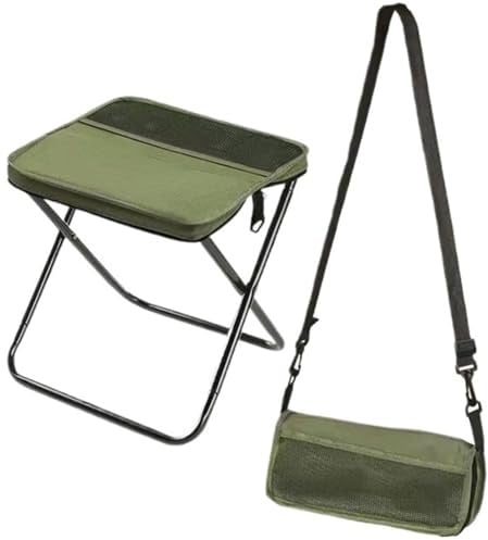 Tragbarer Hocker For Bergsteigen Und Wandern, Faltbarer Rucksackhocker, Kleiner Faltbarer Hocker, Hält Bis Zu 150 Kg, Outdoor-Klappstuhl Mit Reißverschluss For Reisen, Camping, Angeln(Green,S)