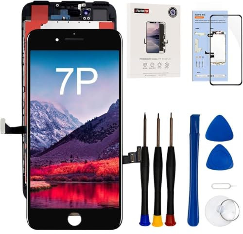 IIIF150 Pantalla para iPhone 7 Plus de reemplazo de 5,5 Pulgadas, Pantalla táctil LCD, Pantalla táctil FHD con Kit de Herramientas Completo de reparación, película de protección templada