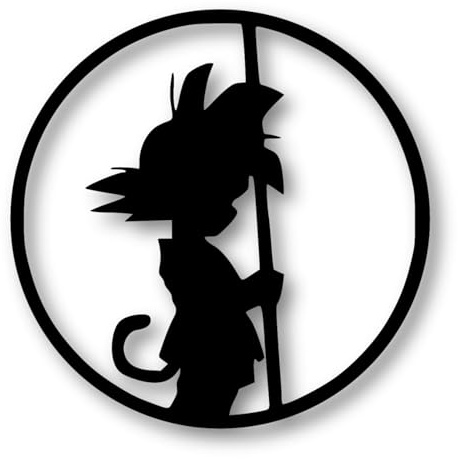 La Guarida del Dragón Goku Wandbild für Kinder, Zauberstab, 3D-Silhouette, Wandkunst Anime Dragon Ball aus MDF, Friki-Dekoration und großes Format, originelles Geschenk für Zuhause oder Büro