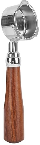 51 mm bodenloser mobiler Filter Edelstahl Espresso Mobile Filter Kaffee Edelstahlgriff geeignet für Donongling Patrice Cub Netase Kaffeemaschine geeignet (E Circle Rosewood)