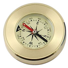 HNYM-Mini Kompass, Retro, tragbar, aus Metall, für Wandern/Reise/Camping/Survival/Navigation, goldfarben