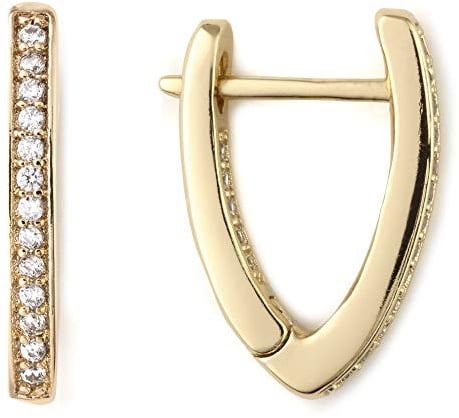 Heideman Ohrringe Damen Trigo Zirkonia aus Edelstahl gold farbend Ohrstecker hängend für Frauen Ohrschmuck
