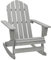 vidaXL Holz Garten Schaukelstuhl Gartenstuhl Gartensessel Schwingsessel Relaxstuhl Holzstuhl Adirondack Stuhl Sessel Gartenmöbel Balkon Terrasse Grau