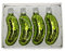 Storm's Gartenzaubereien Weihnachtsgurke aus Glas klein als Weihnachtsbaumschmuck zum Hängen 9cm im 4er Set