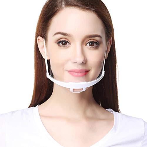 AIEOE 10 Stück Visier Arbeitskleidung Mund Nasen 8cm Transparent Kunststoff Service Chef Restaurant Küche Café Schutz vor Flüssigkeiten