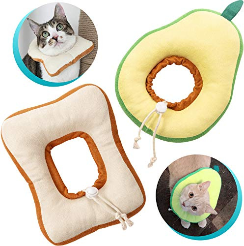 Frienda 2 delar justerbar katt E-krage katt Elizabeth krage söt rostat hals konkrage justerbar katt konkrage med mjuk kant för kattungar och katter