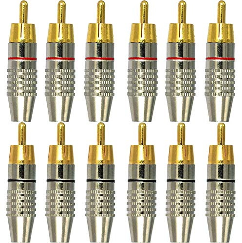 RUNCCI-YUN 12pcs RCA Panel Mount Connectors - RCA Audio Video Adapter for Speaker Cable, Multimedia and CCTV