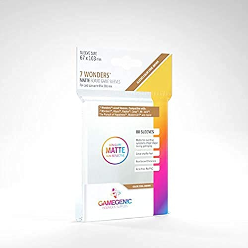 2 Packs Gamegenic Matte Board Game Sleeves 80ct 7 Wonders Size Card Sleeves Individual Pack