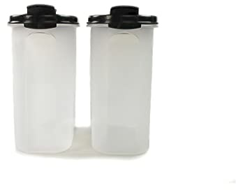 Tupperware Eidgenossen 1,7 L schwarz mit Schütte (2) Trockenvorrat Dose Modular