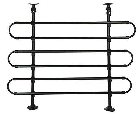 Trintion Car Dog Guard Barrier 0.79-1.28m*0.97-1.8m Adjustable Vehicle Dog Guards for Cars Universal Adjustable Metal Car Dog Guard Barrier