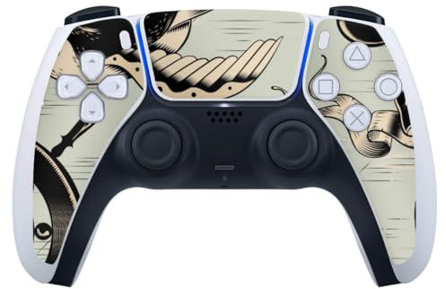 DeinDesign Skin kompatibel mit Sony Playstation 5 Controller PS5 Folie Sticker Anker maritim Seefahrer
