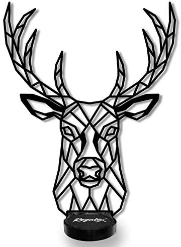 Regalex Étagère murale cerf compatible avec Echo, Echo Dot 3, Dot 4, Apple Homepot, Google WiFi, haut-parleur intelligent et téléphone portable - Étagère pour regarder des haut-parleurs... (Noir)