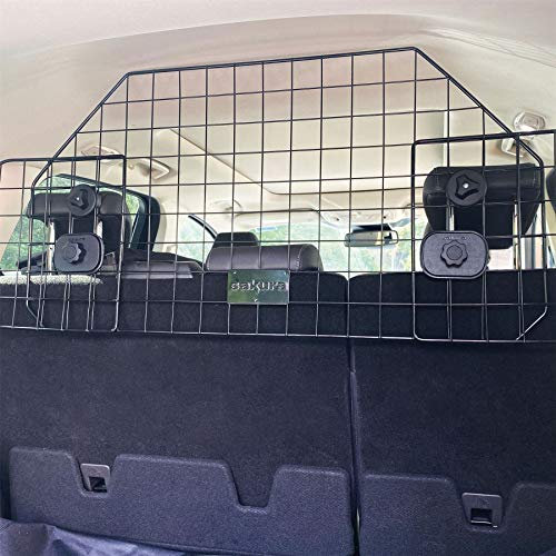 UKB4C Heavy Duty Pet Dog Guard Wire Mesh Car Barrier Adjustable Auto SUVs Vehicle Fence Safety Grill Black