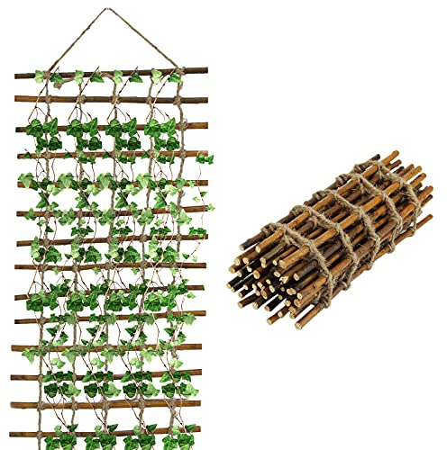GREENKING Willow Garden Trellis, Expanding Trellis, Garden Trellis for Climbing Plants Outdoor, Made from Willow and Jute, 30×200cm