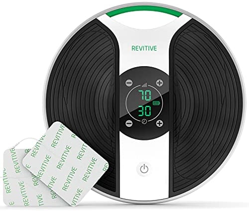 Revitive Medic Plus Knie Durchblutungs-Stimulator | Bekämpft Knie- und Beinschmerzen sowie Schwellungen zwischen Fuß und Oberschenkel | medikamentenfrei, Schwarz, Weiß, Grün
