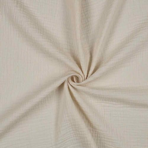 Gauze, Musselin Stoff - Natur Organic Cotton als Meterware, 50 cm