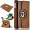 TechDealsUK Funda Tipo Libro con Soporte Giratorio de Cuero 360 para Apple iPad Air 2 (2014) (marrón)