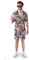 Suitmeister Herren Party Kostüm - Pimp Tiger Streifen Outfit Slim Fit - Lila, Summer Casino Icons, L