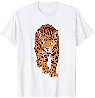 Leopard Raubkatze Leo Jungen Mädchen Liebhaber Jaguar T-Shirt, Weiß, S