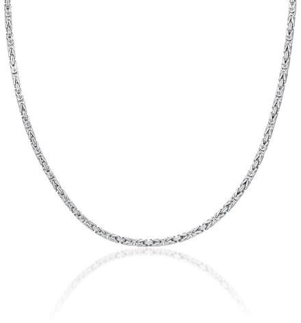 Jewlix Königskette 925 Silber rhodiniert Damen Herren Vierkant 2 mm 55 cm