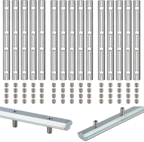 15X EYPINS ALU Streckenverbinder Nut 6, Aluprofil 20x20 Verbinder 100mm Verzinkter Kohlenstoffstahl Profilverbinder für 20x20, 20x40 Stangenprofil, Strebenprofil, Aluminiumprofil