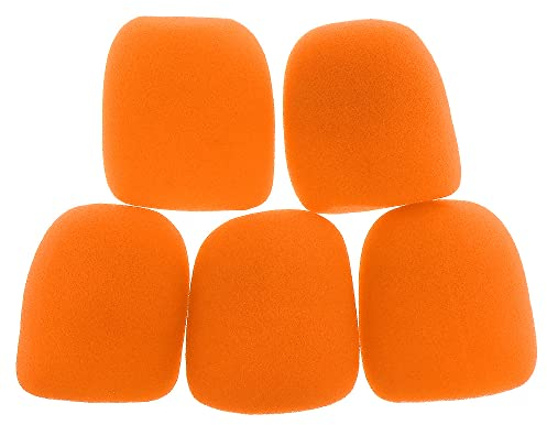 OriGlam 5pcs Thick Foam Mic Covers Handheld Microphone Windscreen, Washable Pop Filter Microphone Cover for KTV Performance (Orange)