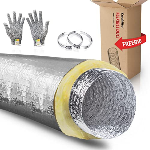 Cuchiilo 5 Inch Insulated Flexible Duct - 25 Feet, R4.2, For Heating & Air Conditioning HVAC Systems