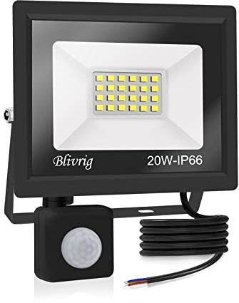 led strahler mit bewegungsmelder außen 20W,2000LM LED Strahler Außen mit Bewegungsmelder IP66 Scheinwerferled aussenstrahler mit bewegungsmelder Kaltes Weiß 6000K Außenstrahler LED Fluter Flutlicht